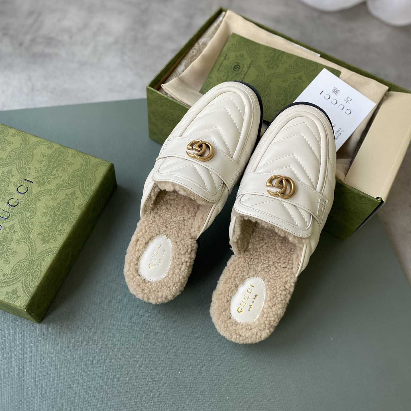 Gucci Women's Double G Slippers - PerfectKickZ