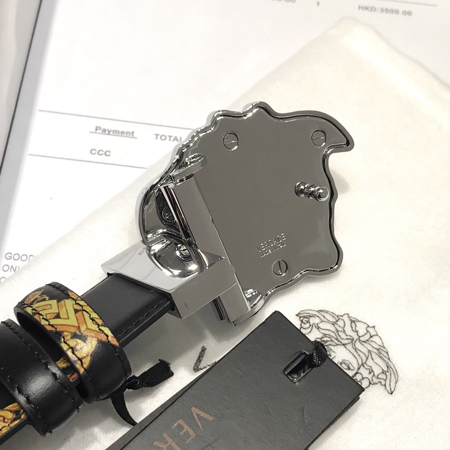 Versace Barocco Reversible Leather Belt  - PerfectKickZ