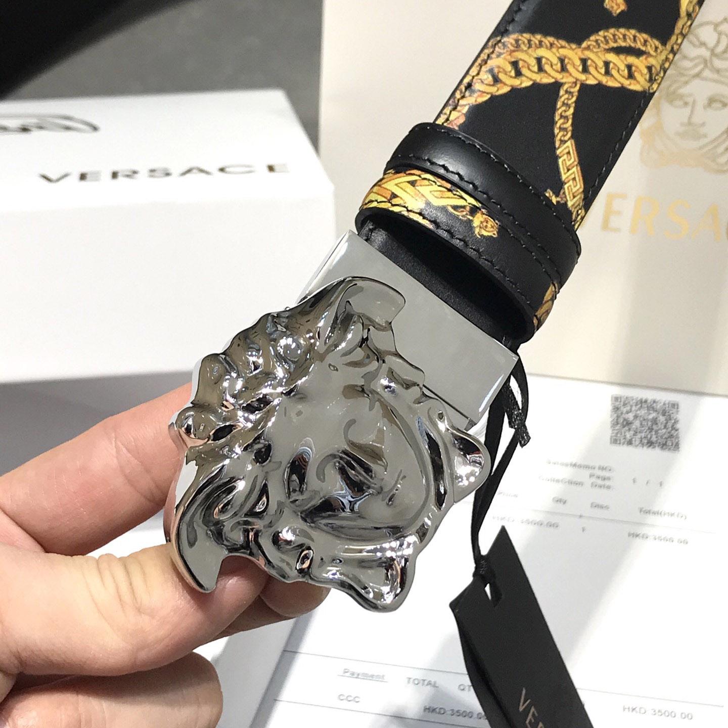 Versace Barocco Reversible Leather Belt  - PerfectKickZ