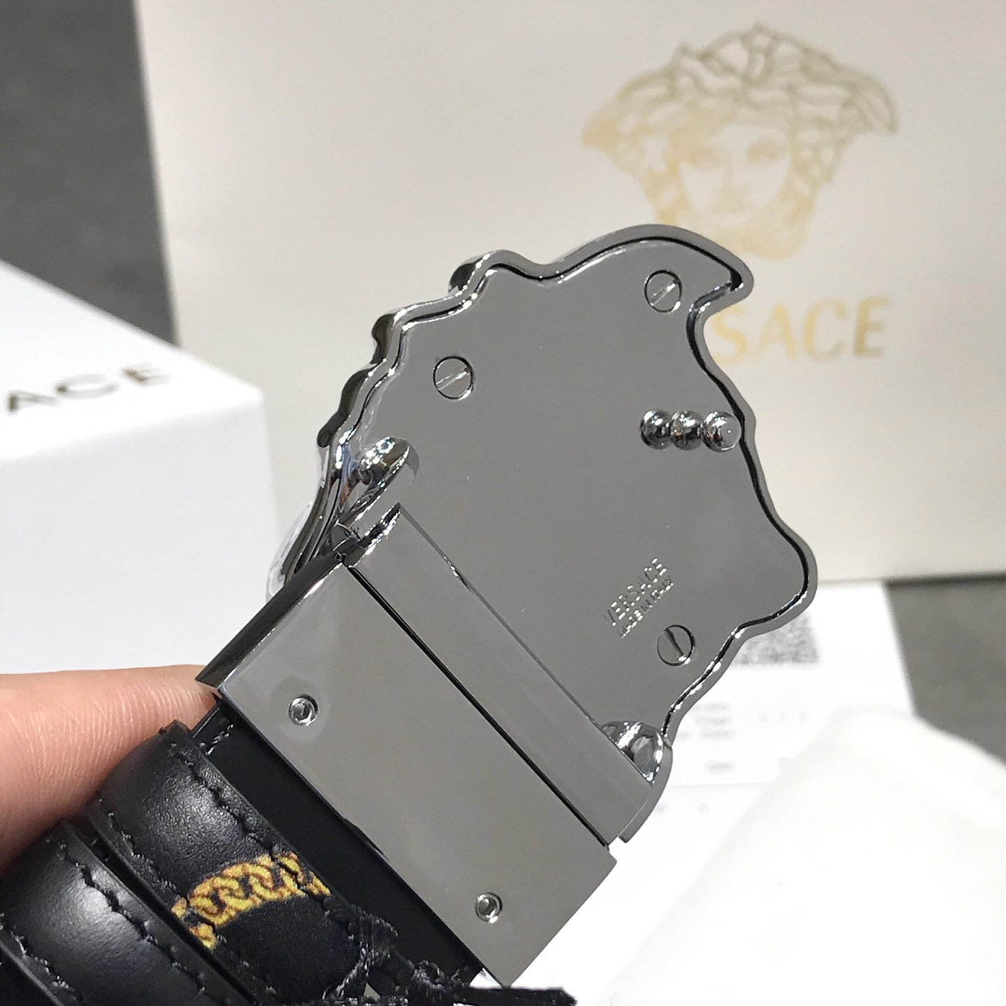Versace Barocco Reversible Leather Belt  - PerfectKickZ