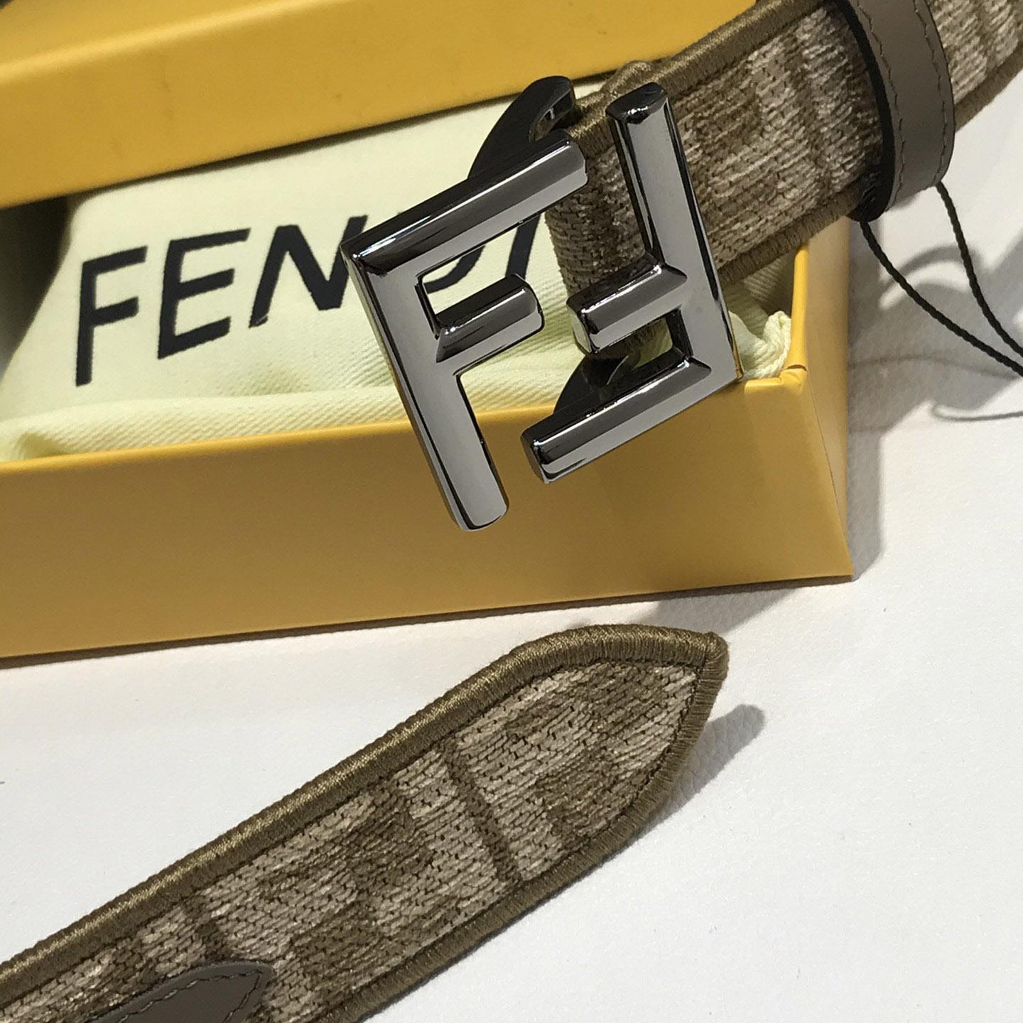 Fendi FF Jacquard Fabric Belt - PerfectKickZ