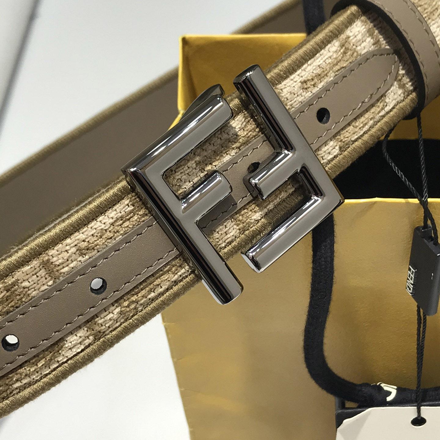Fendi FF Jacquard Fabric Belt - PerfectKickZ