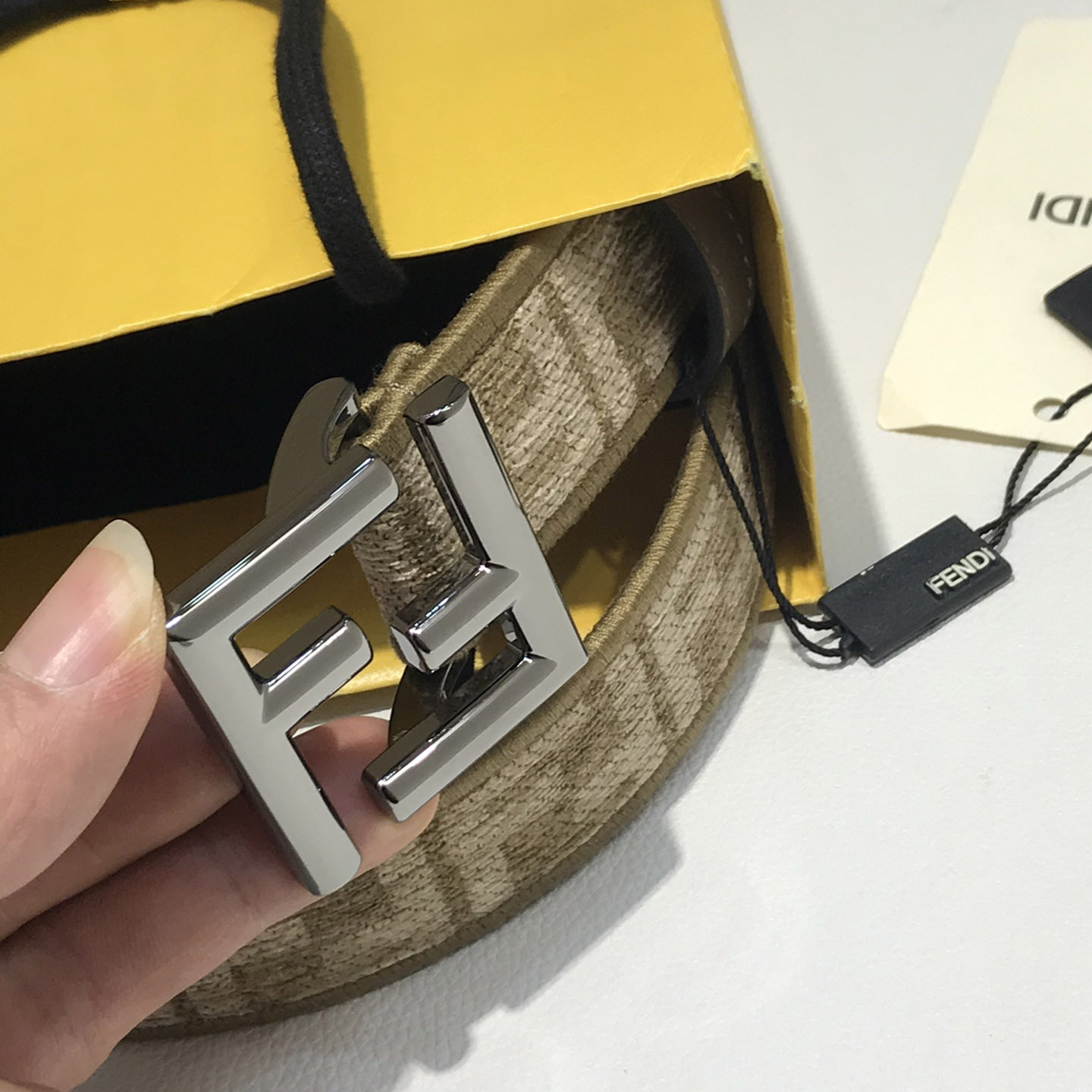 Fendi FF Jacquard Fabric Belt - PerfectKickZ