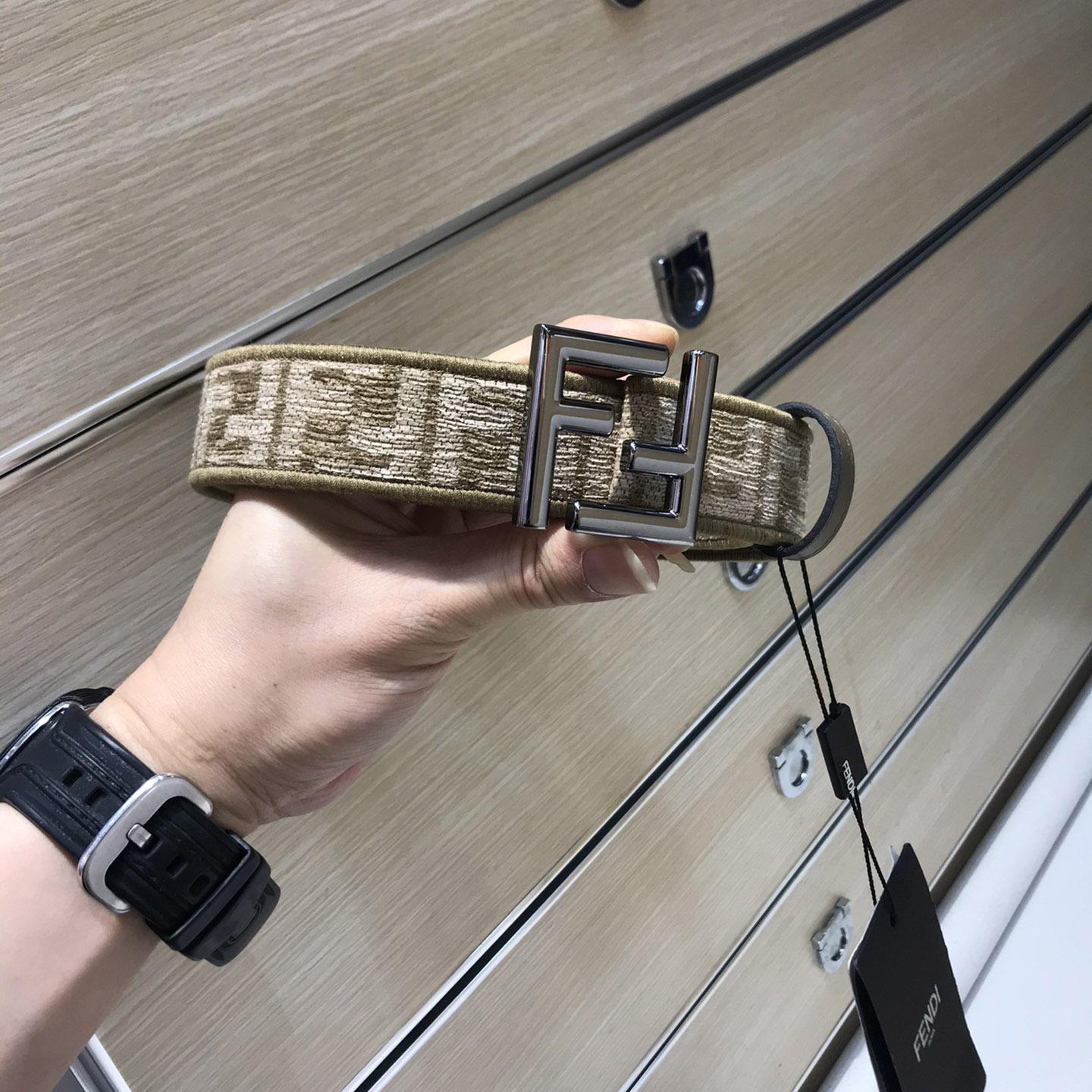 Fendi FF Jacquard Fabric Belt - PerfectKickZ