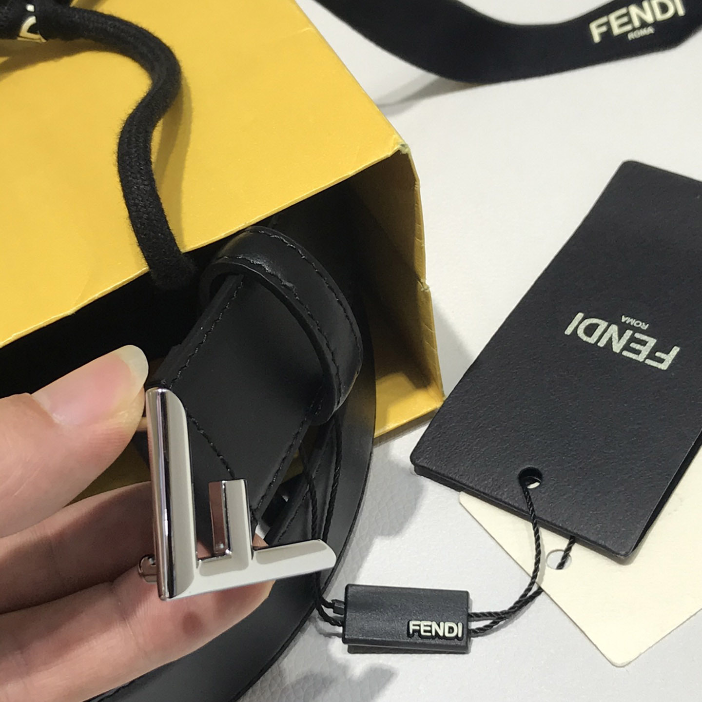 Fendi Black Leather Belt - PerfectKickZ