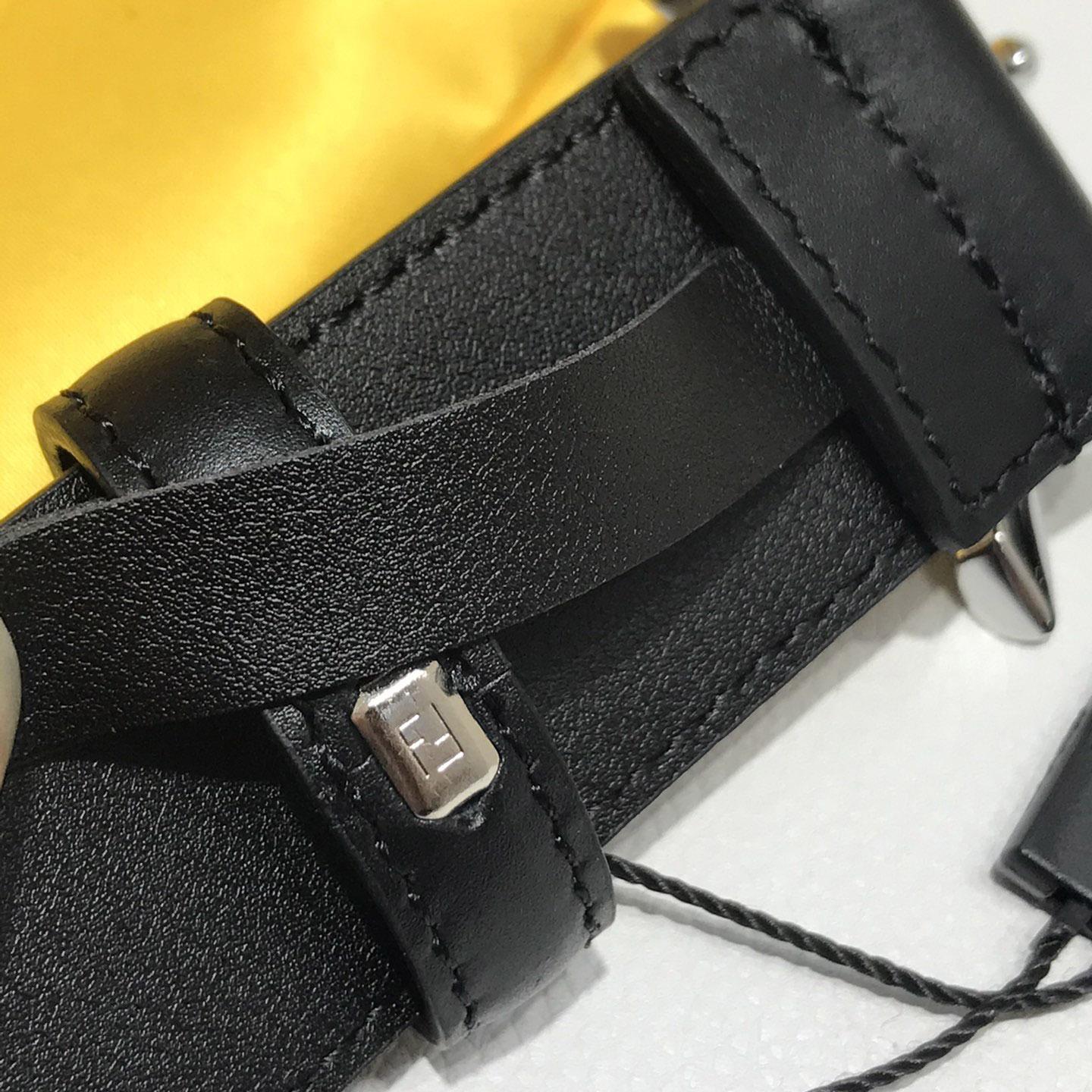 Fendi Black Leather Belt - PerfectKickZ