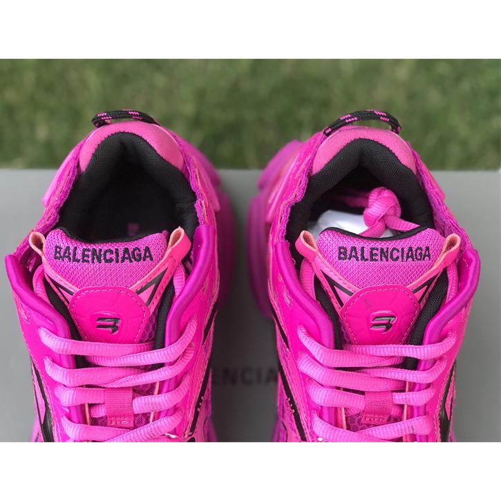 Balenciaga Runner Sneaker In Dark Pink And Black Mesh And Nylon - PerfectKickZ