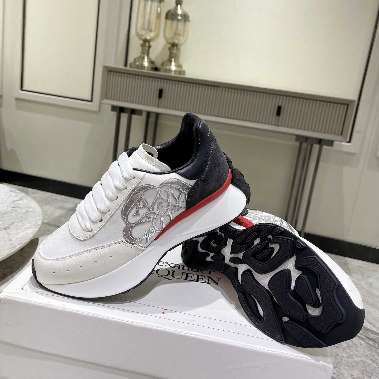 Alexander Mqueen Sprint Runner Lace-Up Sneaker - PerfectKickZ