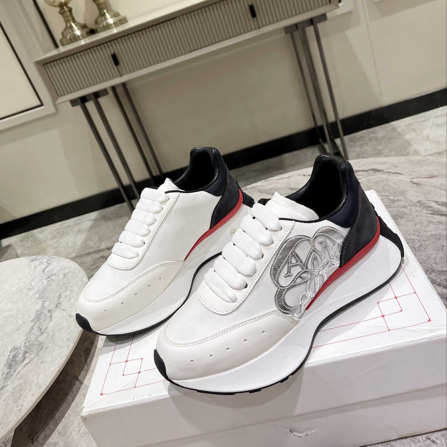 Alexander Mqueen Sprint Runner Lace-Up Sneaker - PerfectKickZ