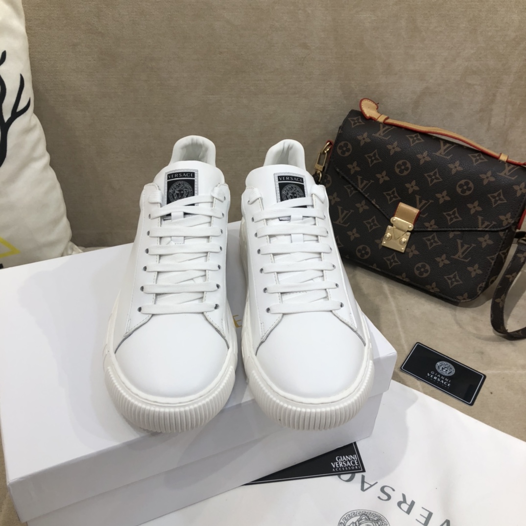 Versace La Greca Lace-Up Sneakers - PerfectKickZ