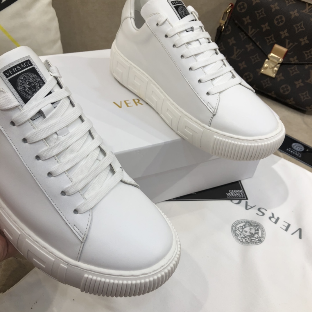 Versace La Greca Lace-Up Sneakers - PerfectKickZ
