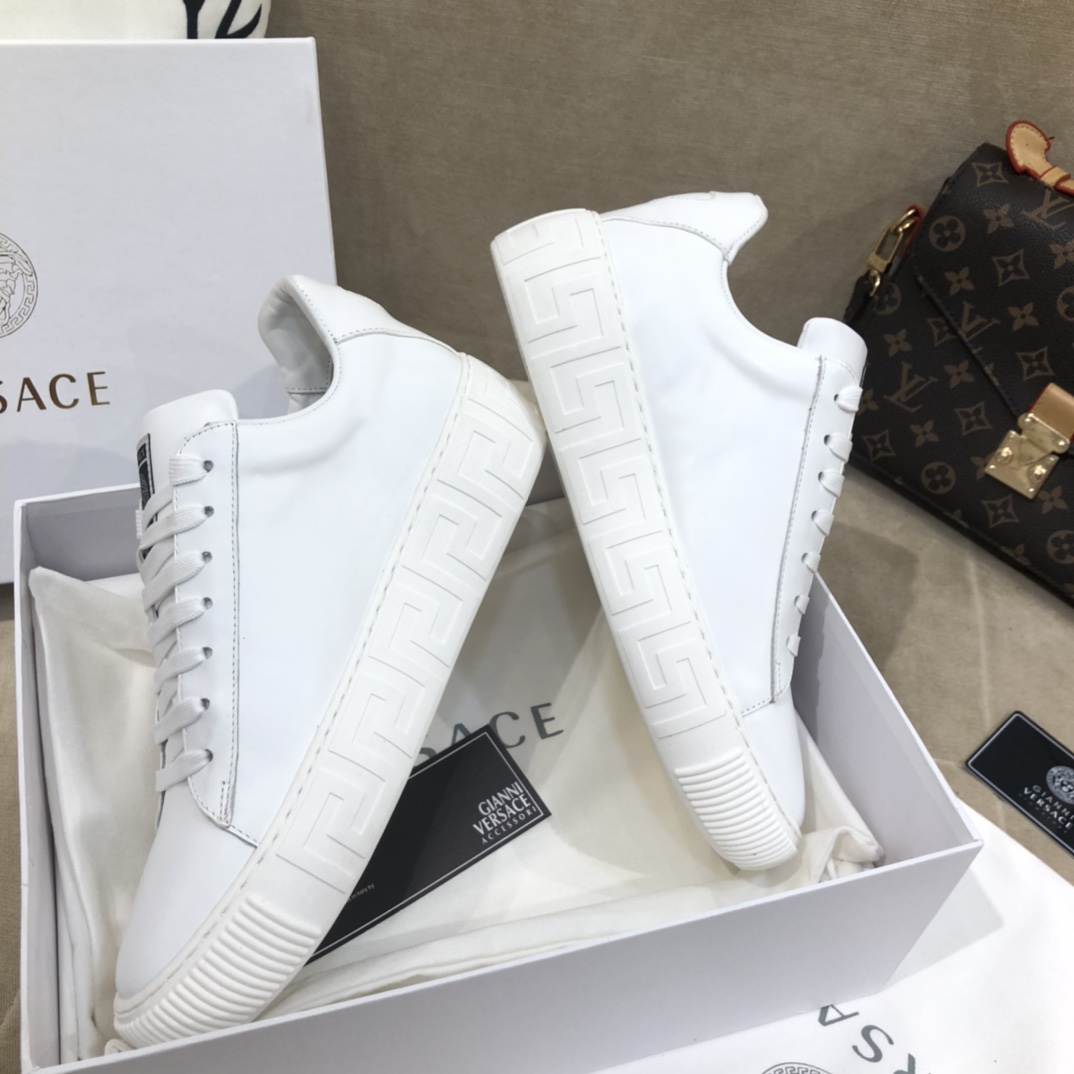 Versace La Greca Lace-Up Sneakers - PerfectKickZ