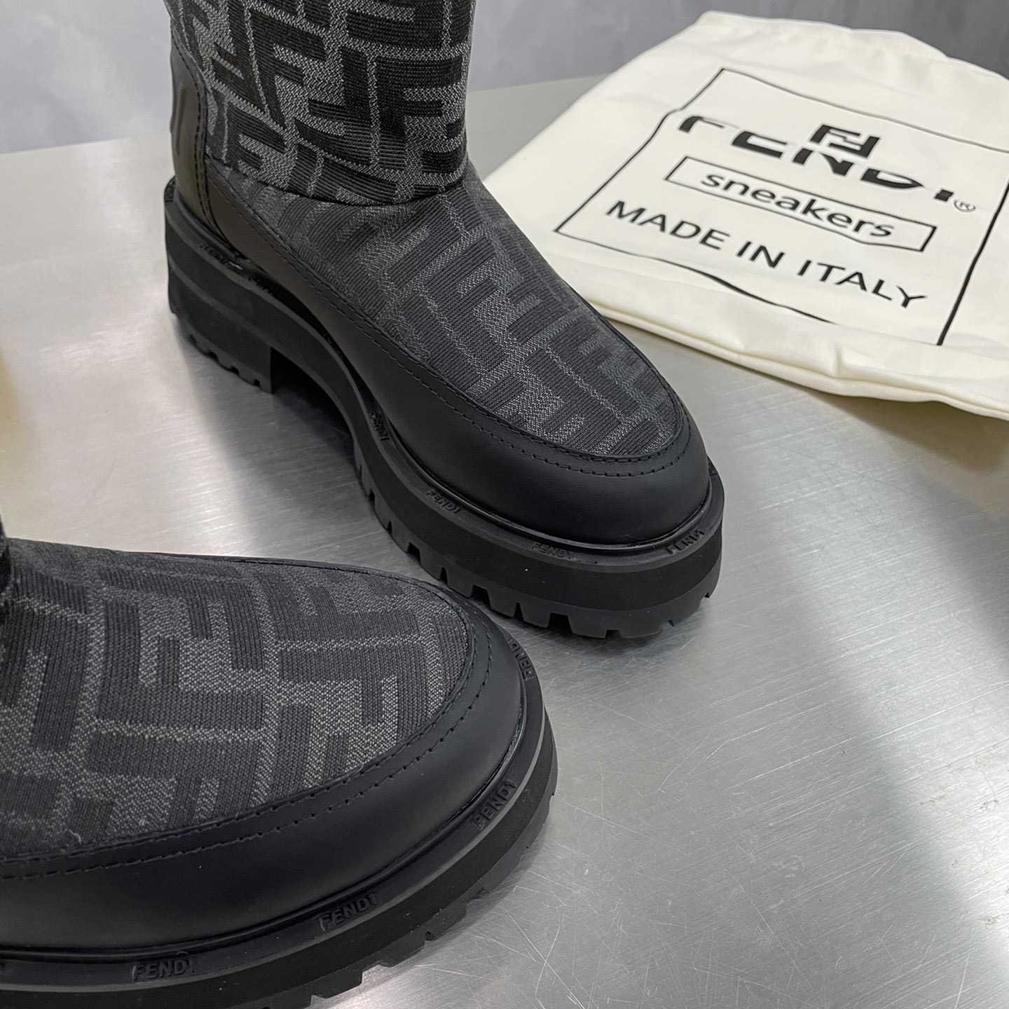 Fendi Force Black Leather Boots - PerfectKickZ