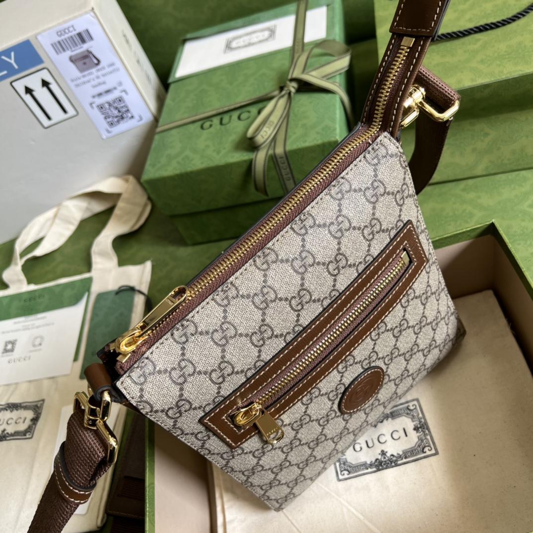 Gucci GG Supreme Messenger Bag(21-23.5-4.5cm)   - PerfectKickZ