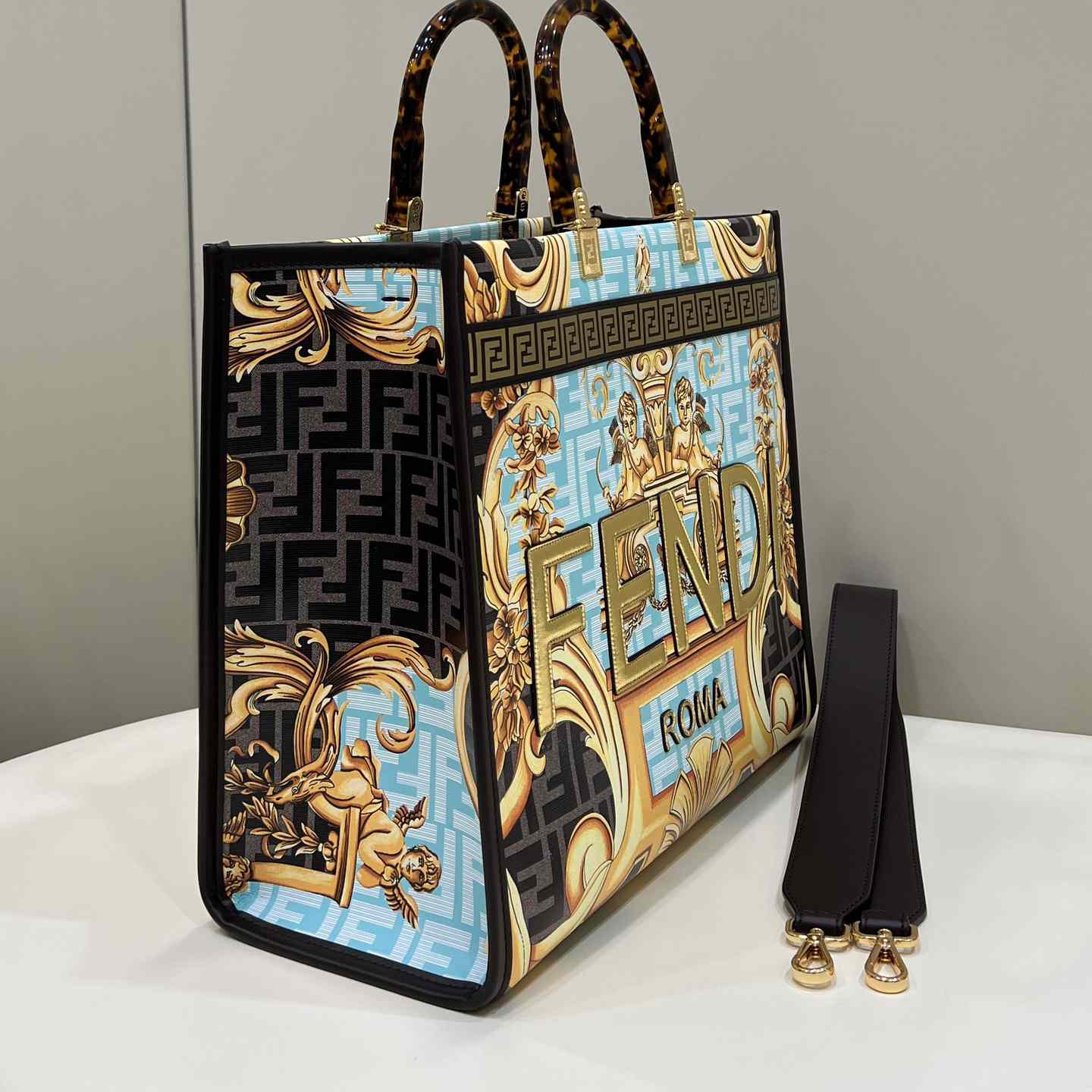 Versace x Fendi Sunshine Fendace Leather Shopper(36-13-32cm) - PerfectKickZ