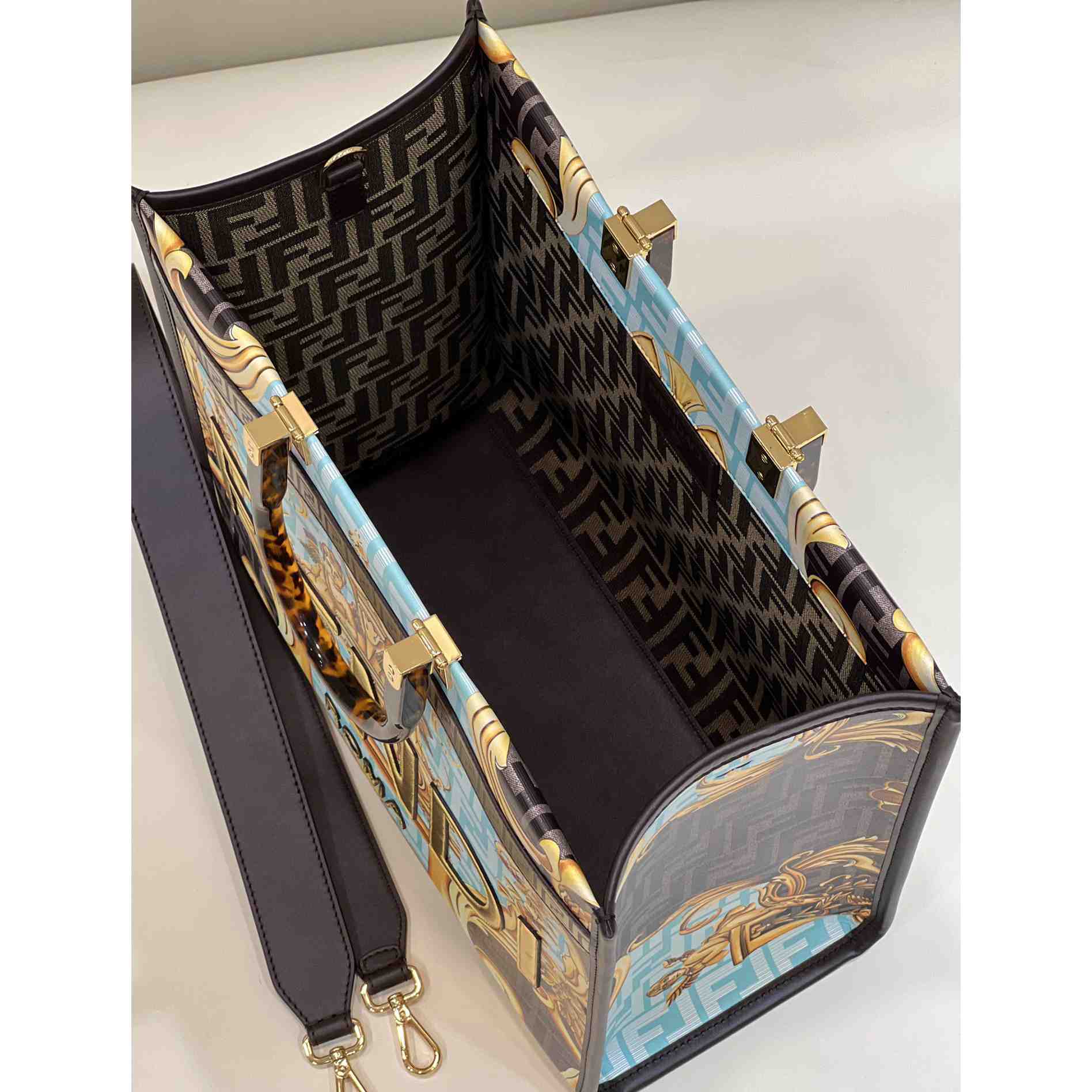 Versace x Fendi Sunshine Fendace Leather Shopper(36-13-32cm) - PerfectKickZ