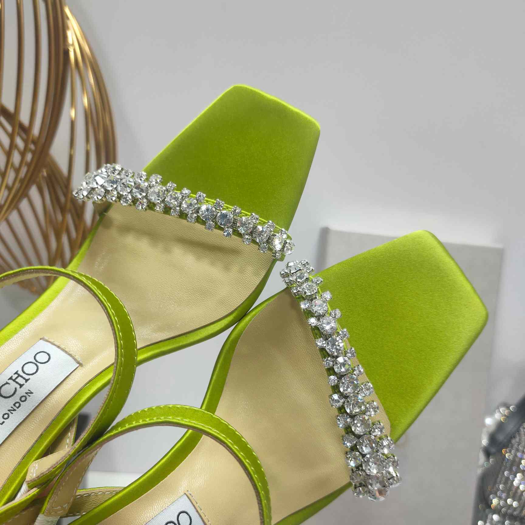 Jimmy Choo Meira 85 Suede Sandals With Crystal Embellishment - PerfectKickZ