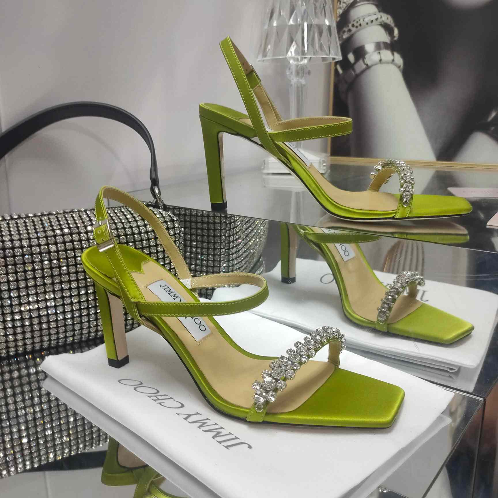 Jimmy Choo Meira 85 Suede Sandals With Crystal Embellishment - PerfectKickZ