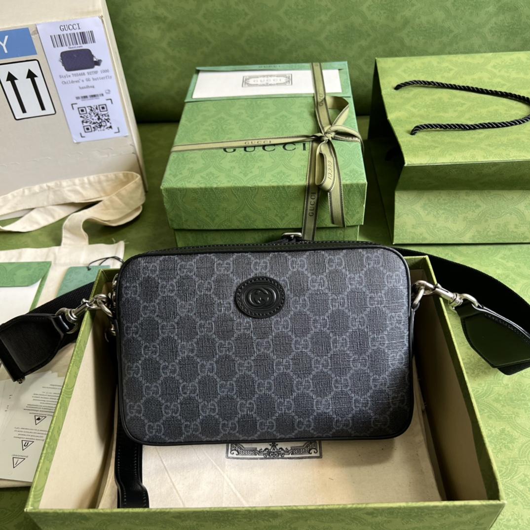 Gucci Shoulder Bag With Interlocking G(24.5-16-4.5cm)   - PerfectKickZ