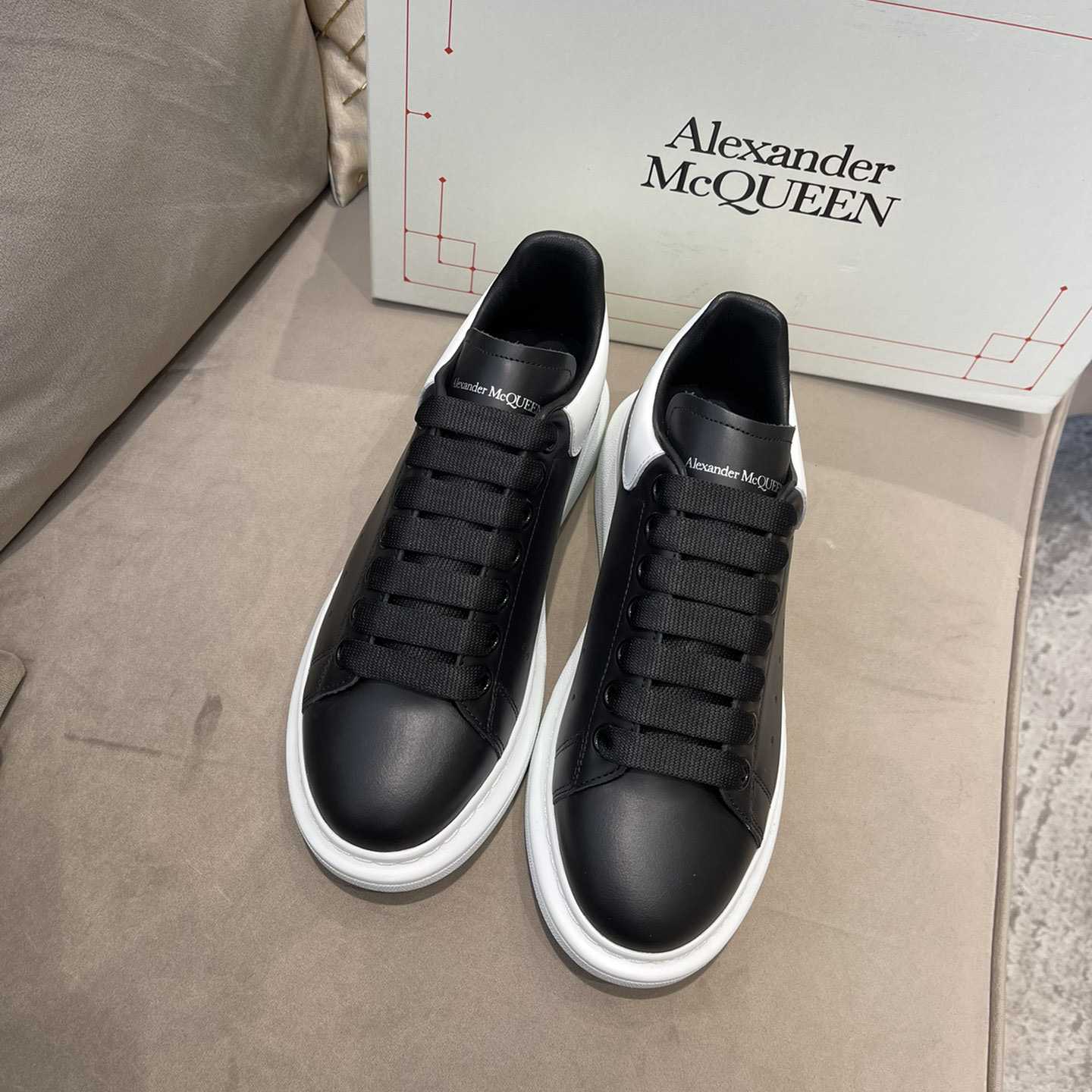 Alexander Mqueen Oversized Sneaker In Black/White - PerfectKickZ
