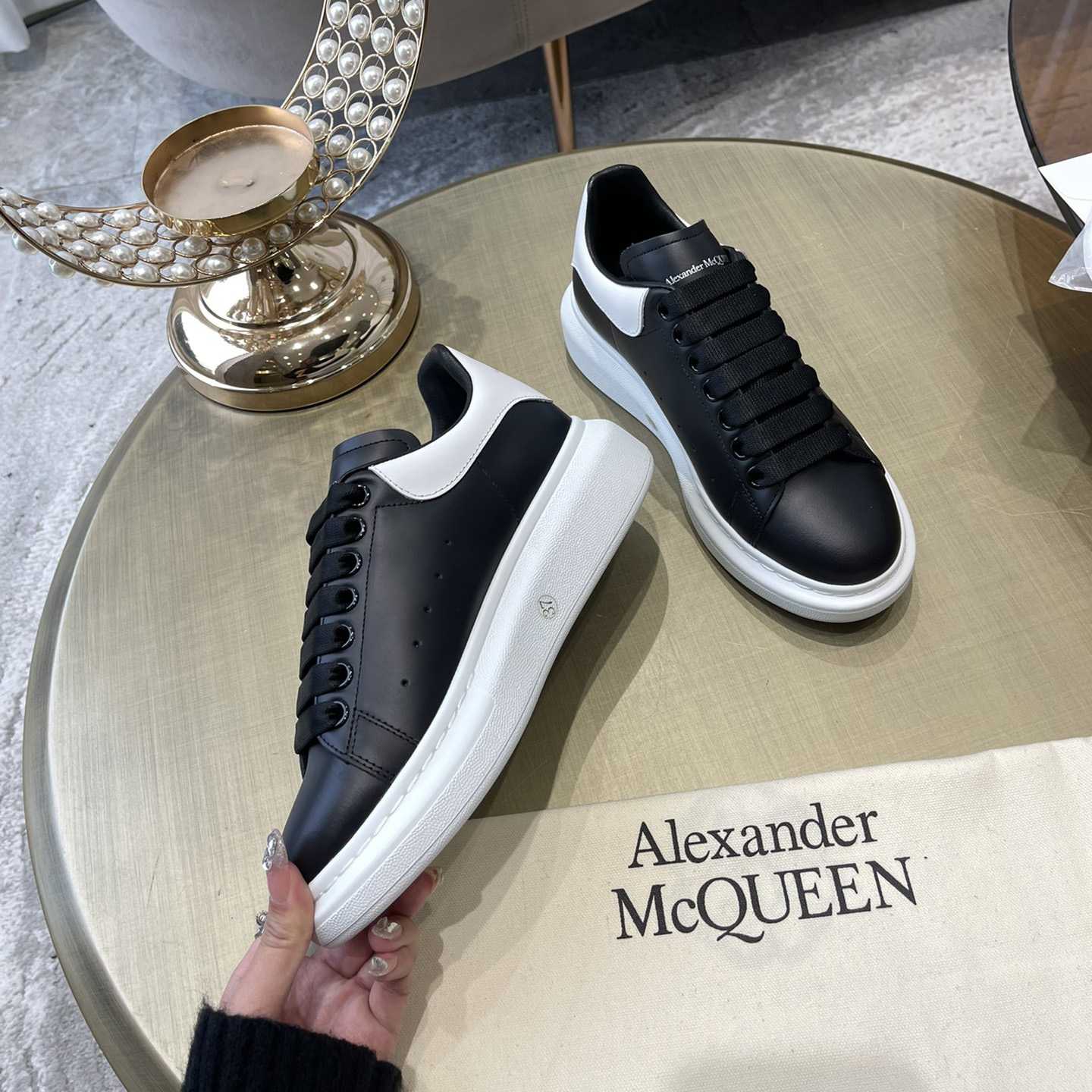 Alexander Mqueen Oversized Sneaker In Black/White - PerfectKickZ
