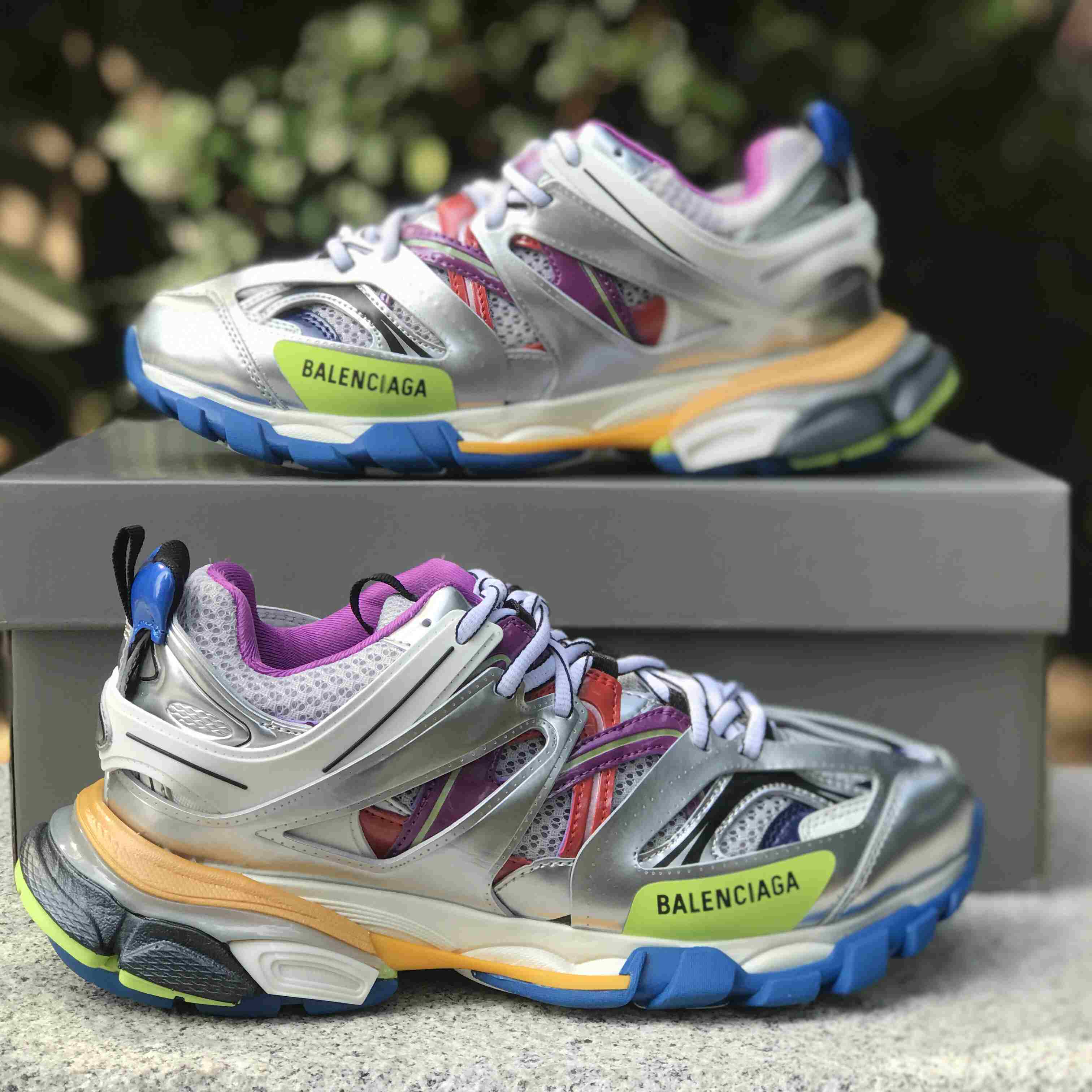 Balenciaga Track Sneaker In Silver - PerfectKickZ