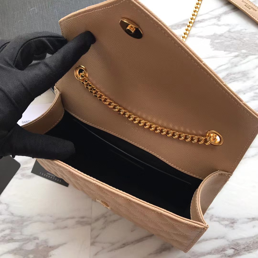 Saint Laurent Envelope Small Bag In Mix Matelasse Grain De Poudre Embossed Leather(21-13-6cm) - PerfectKickZ