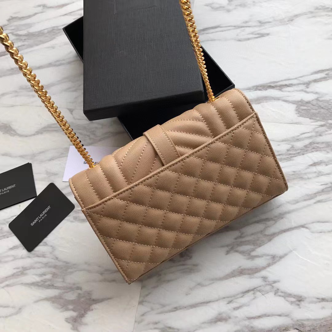 Saint Laurent Envelope Small Bag In Mix Matelasse Grain De Poudre Embossed Leather(21-13-6cm) - PerfectKickZ