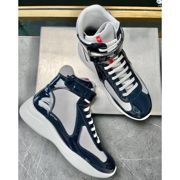 Prada America's Cup High 'Red Silver'Sneakers(upon uk size) - PerfectKickZ