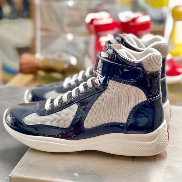 Prada America's Cup High 'Red Silver'Sneakers(upon uk size) - PerfectKickZ