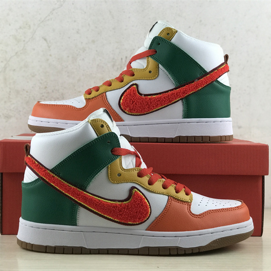 Nike Dunk High University “Chenille Swoosh” Sneakers     DR8805-100 - PerfectKickZ