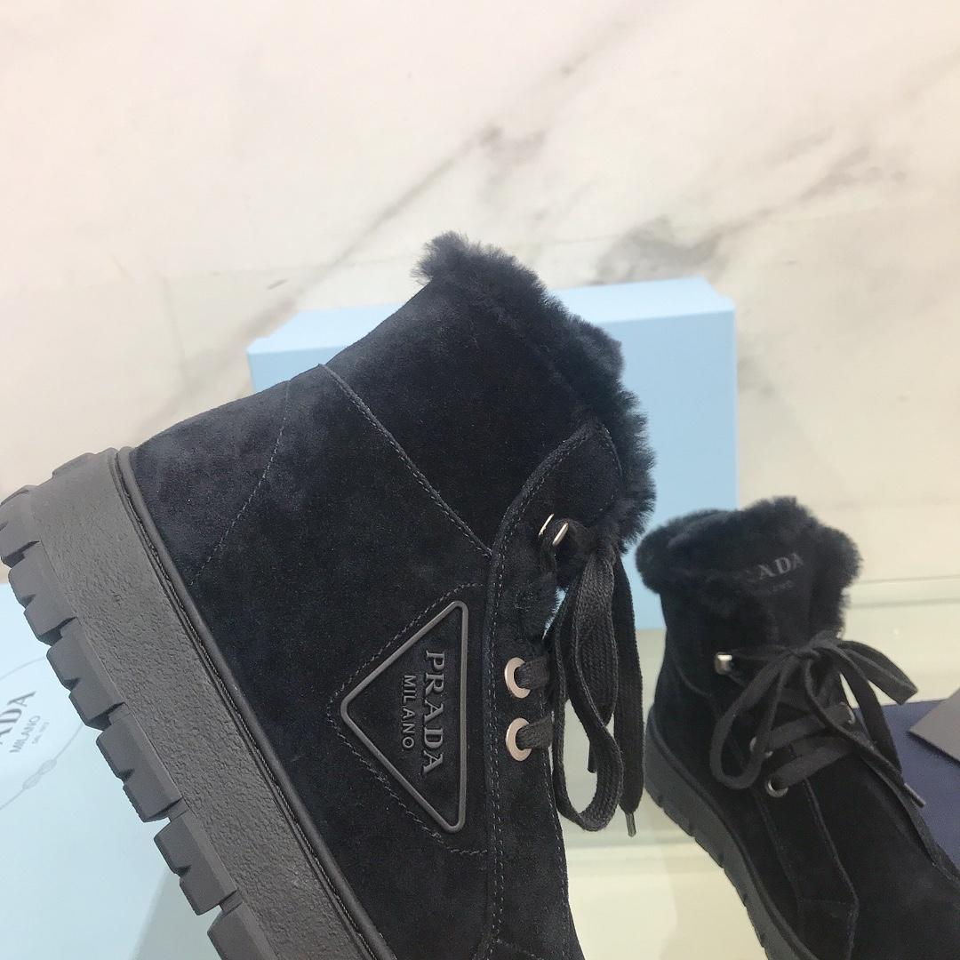 Prada Nylon Gabardine Lace-Up Booties - PerfectKickZ