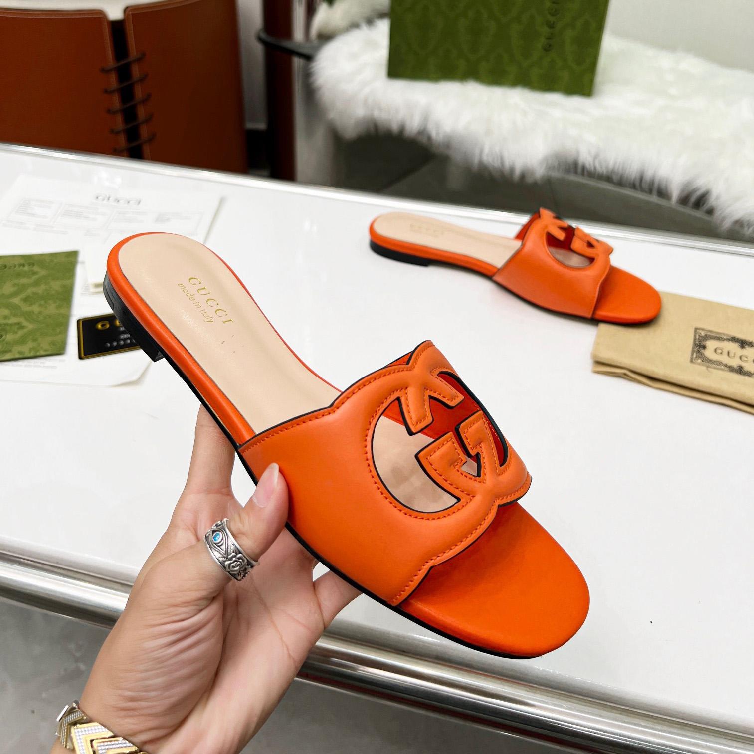 Gucci Women's Interlocking G Cut-Out Slide Sandal - PerfectKickZ