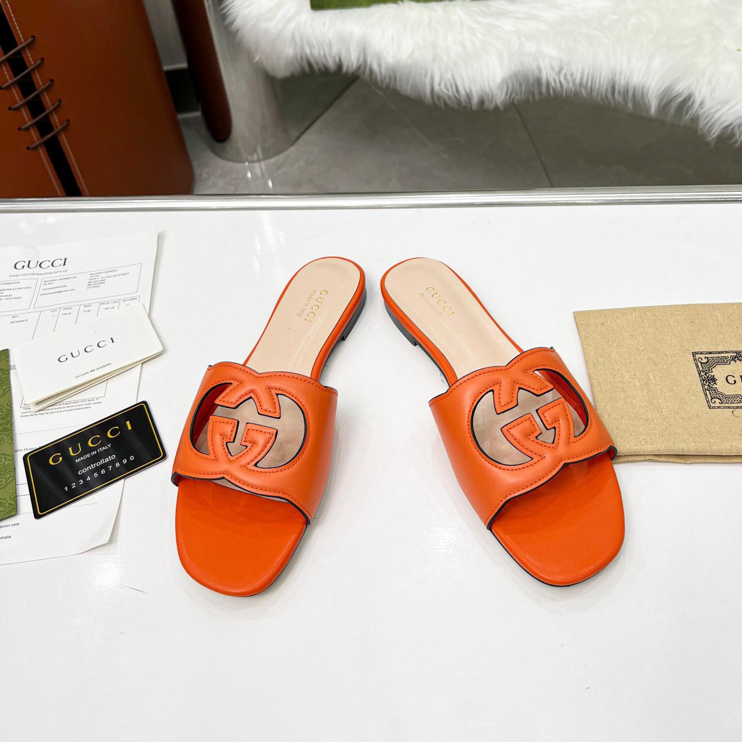 Gucci Women's Interlocking G Cut-Out Slide Sandal - PerfectKickZ