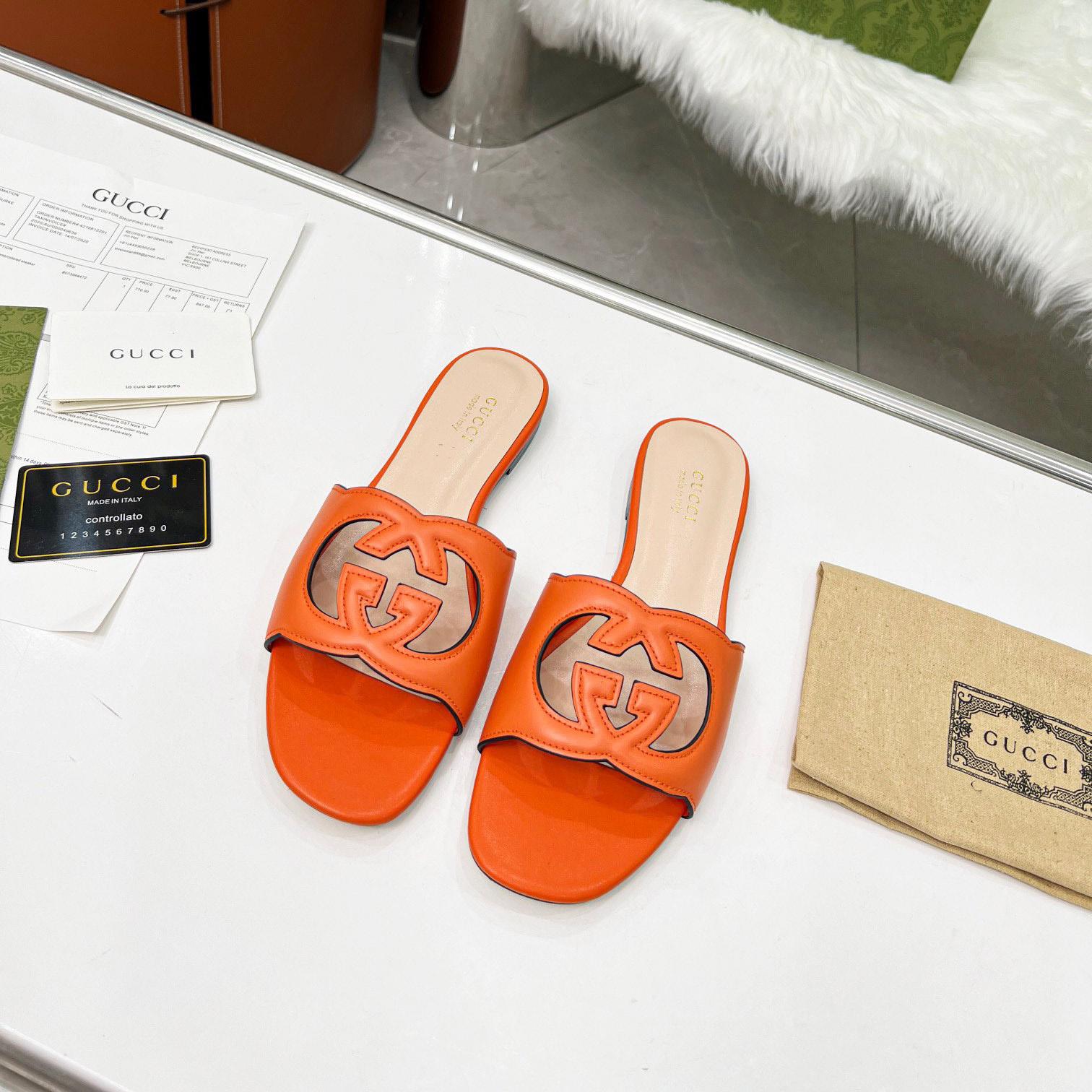 Gucci Women's Interlocking G Cut-Out Slide Sandal - PerfectKickZ