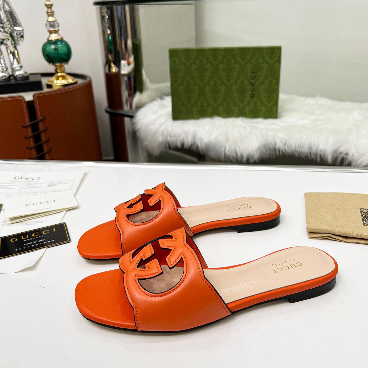 Gucci Women's Interlocking G Cut-Out Slide Sandal - PerfectKickZ