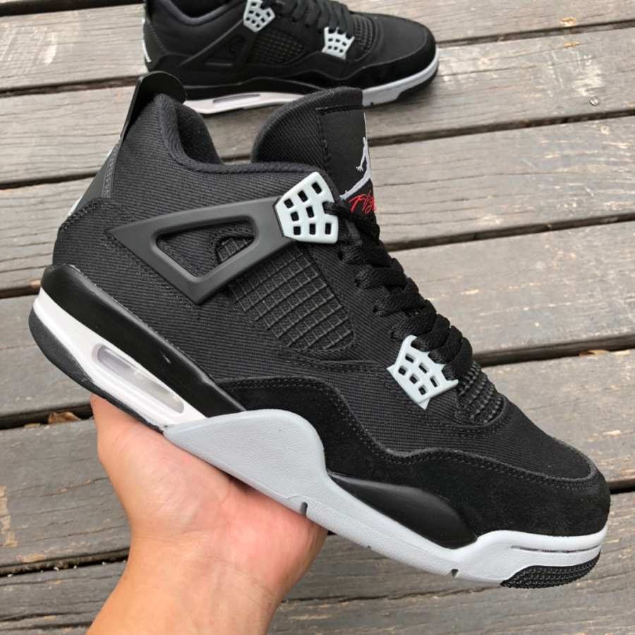 Air Jordan 4 Retro "Black Canvas" Sneakers      DH7138-006 - 