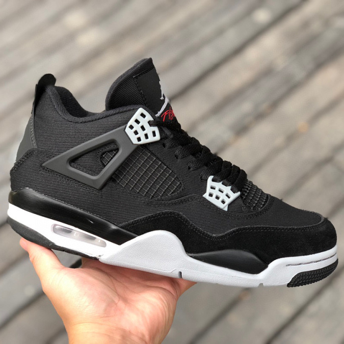 Air Jordan 4 Retro "Black Canvas" Sneakers      DH7138-006 - 