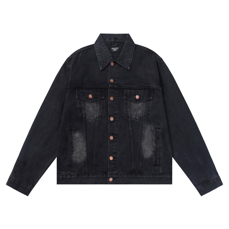 Balenciaga Hand Drawn BB Icon Oversized Jacket In Black - PerfectKickZ