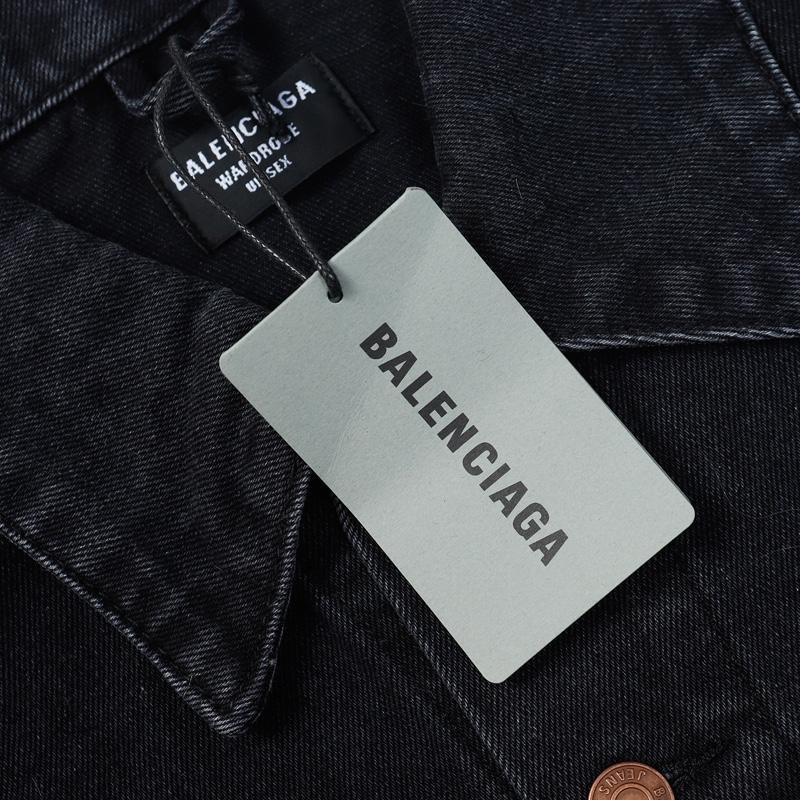 Balenciaga Hand Drawn BB Icon Oversized Jacket In Black - PerfectKickZ