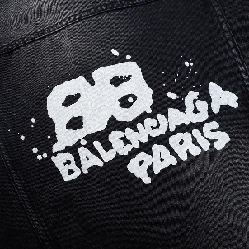 Balenciaga Hand Drawn BB Icon Oversized Jacket In Black - PerfectKickZ