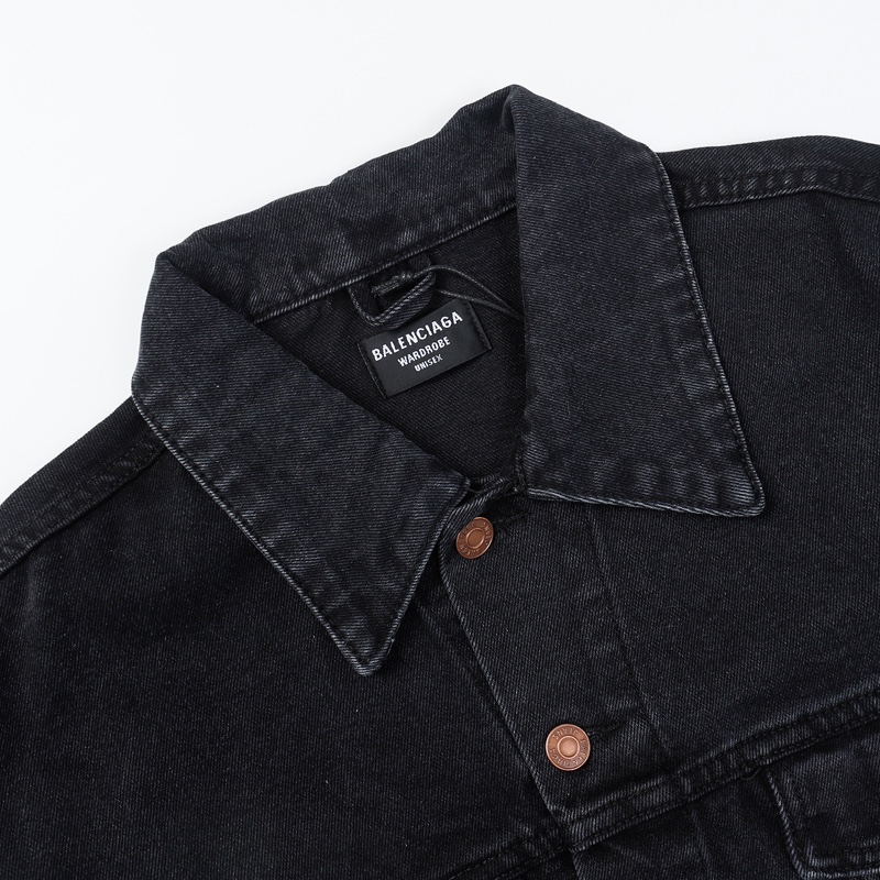 Balenciaga Hand Drawn BB Icon Oversized Jacket In Black - PerfectKickZ