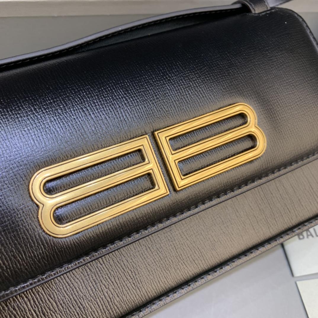 Balenciaga Women's Gossip Small Bag In Stripe Embossed Calfskin In Black(23.5-12.4-10.4cm) - PerfectKickZ