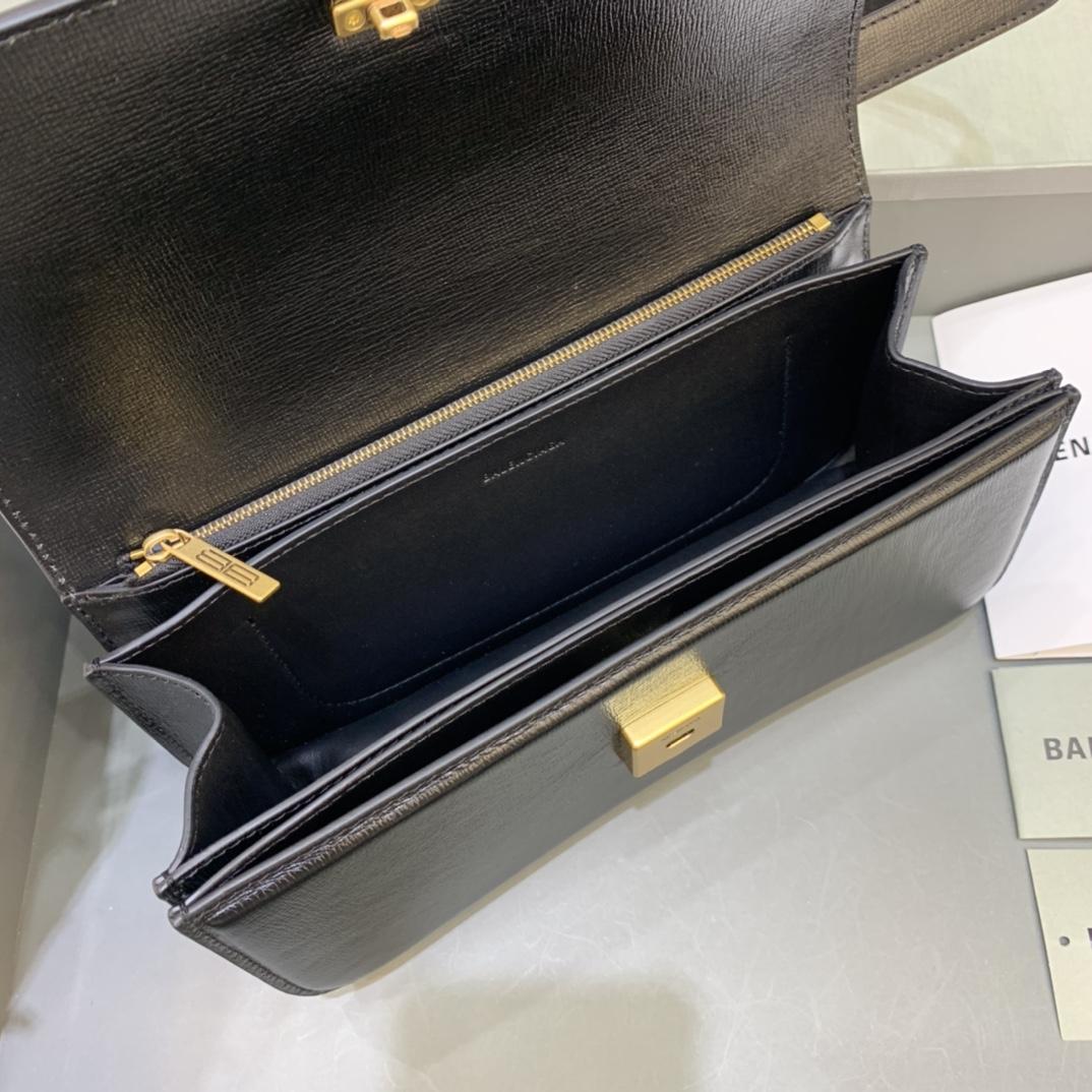 Balenciaga Women's Gossip Small Bag In Stripe Embossed Calfskin In Black(23.5-12.4-10.4cm) - PerfectKickZ
