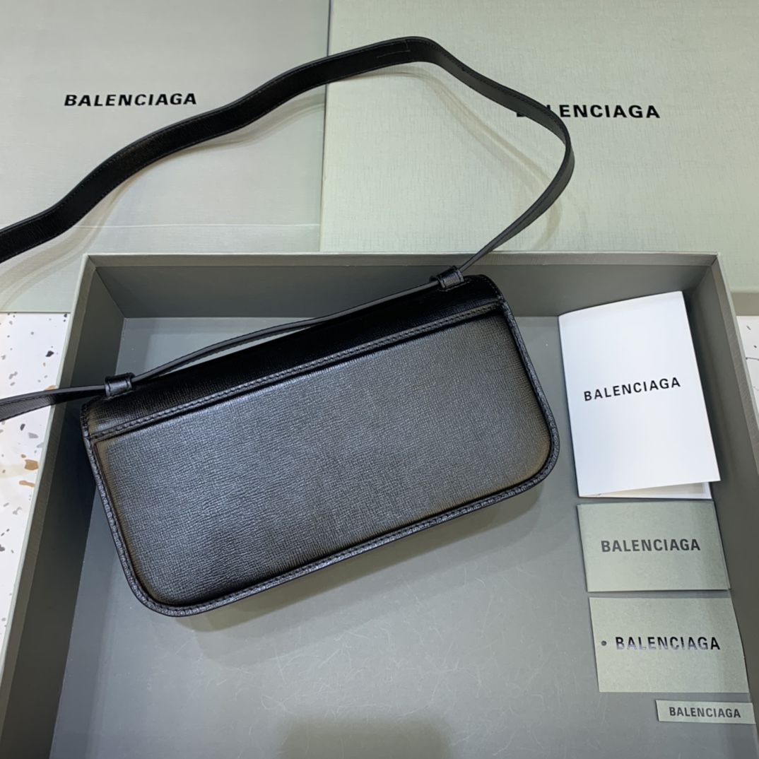 Balenciaga Women's Gossip Small Bag In Stripe Embossed Calfskin In Black(23.5-12.4-10.4cm) - PerfectKickZ
