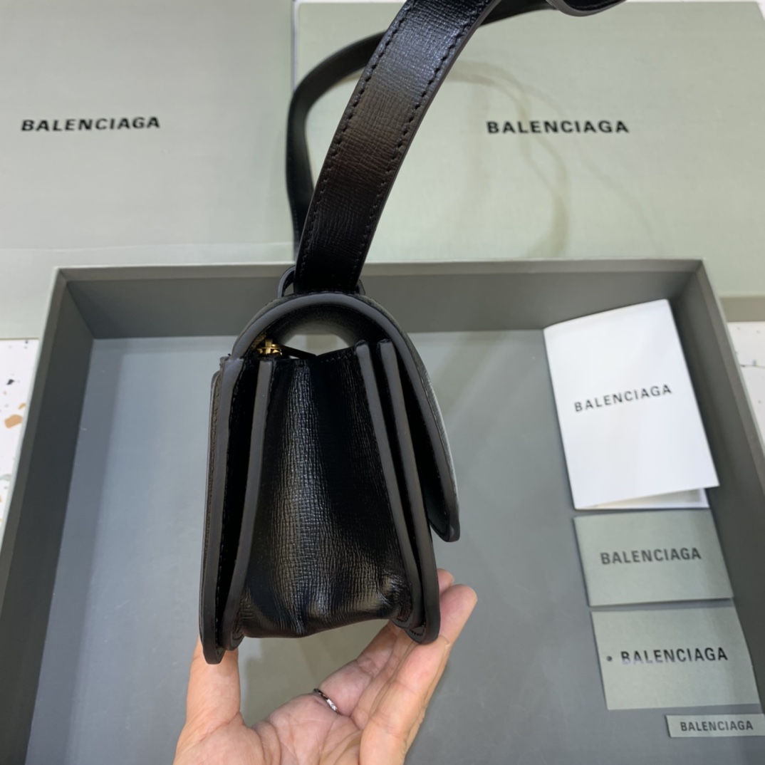 Balenciaga Women's Gossip Small Bag In Stripe Embossed Calfskin In Black(23.5-12.4-10.4cm) - PerfectKickZ