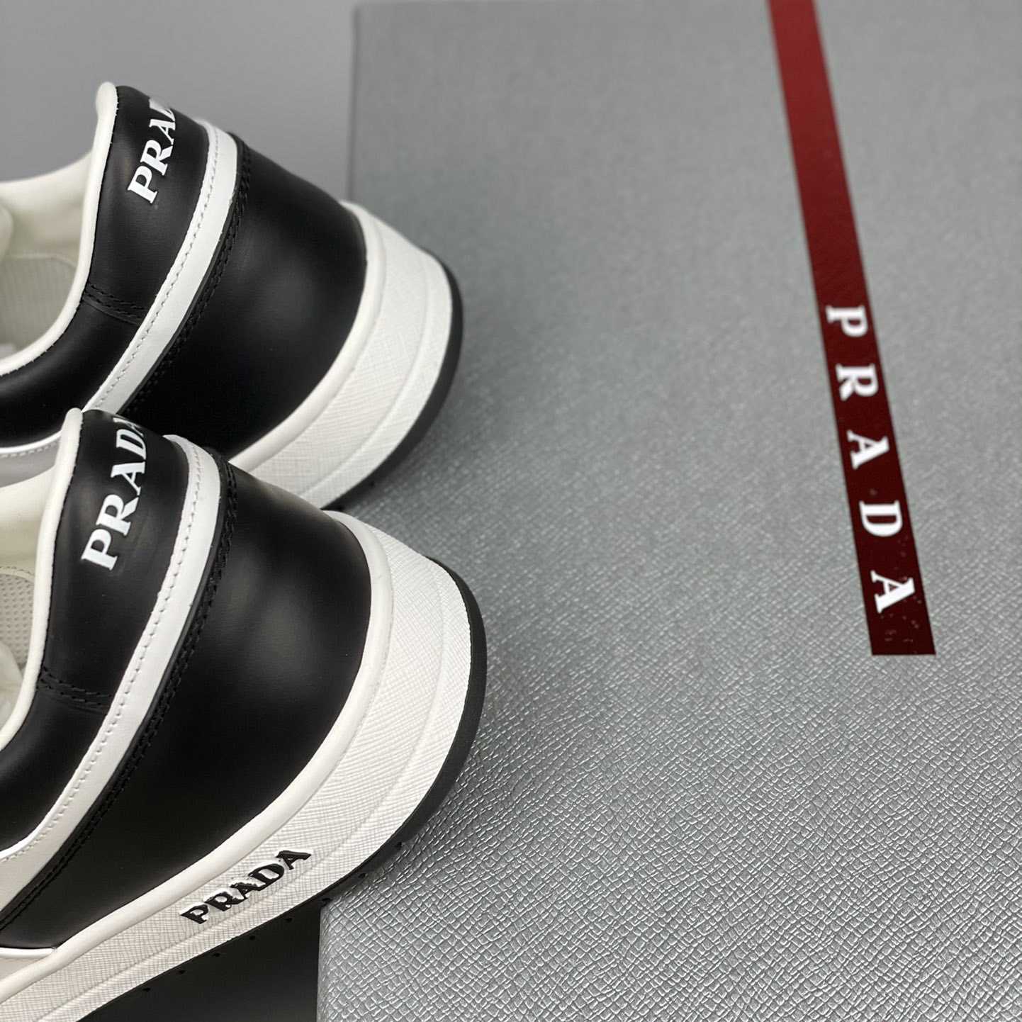 Prada Downtown Leather Sneakers - PerfectKickZ