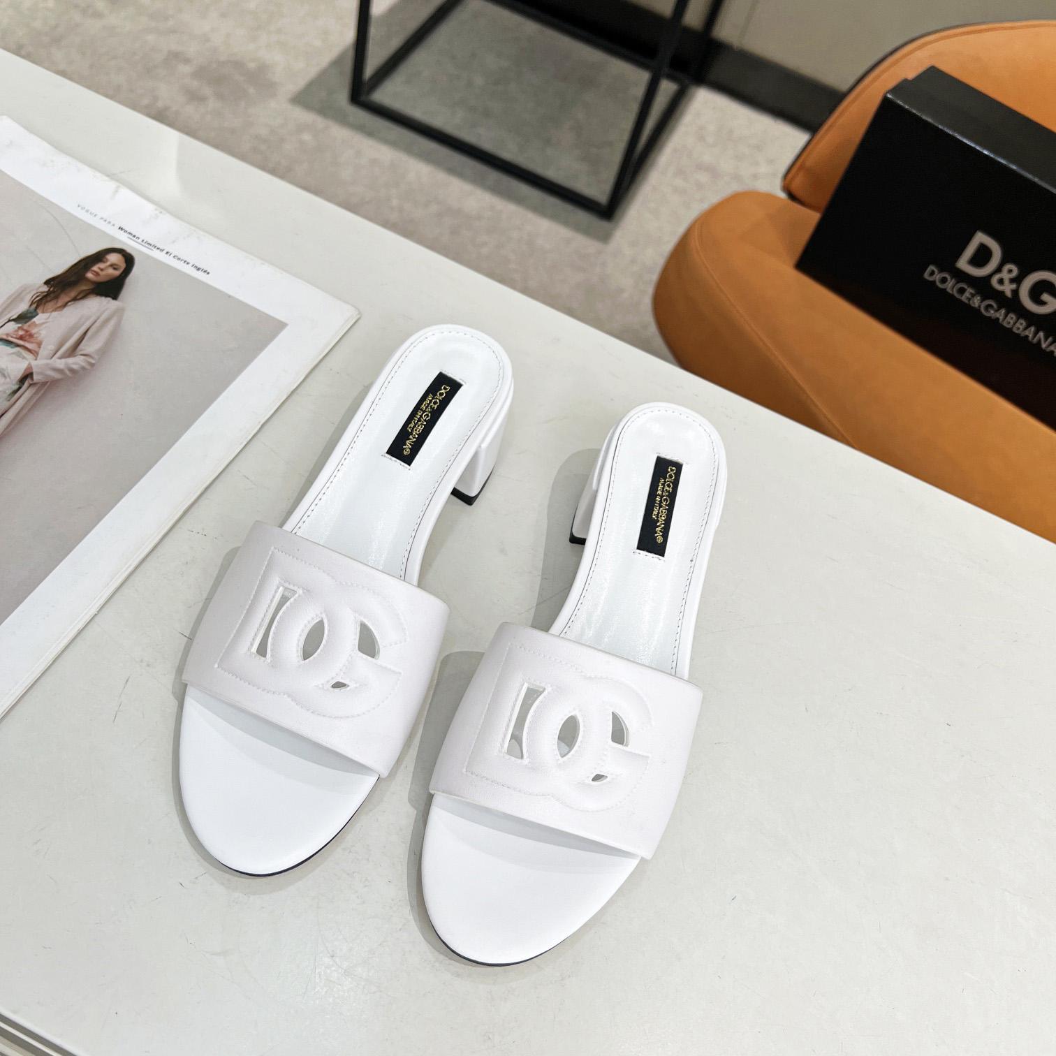 Dolce & Gabbana Calfskin Mules With DG Millennials Logo - PerfectKickZ