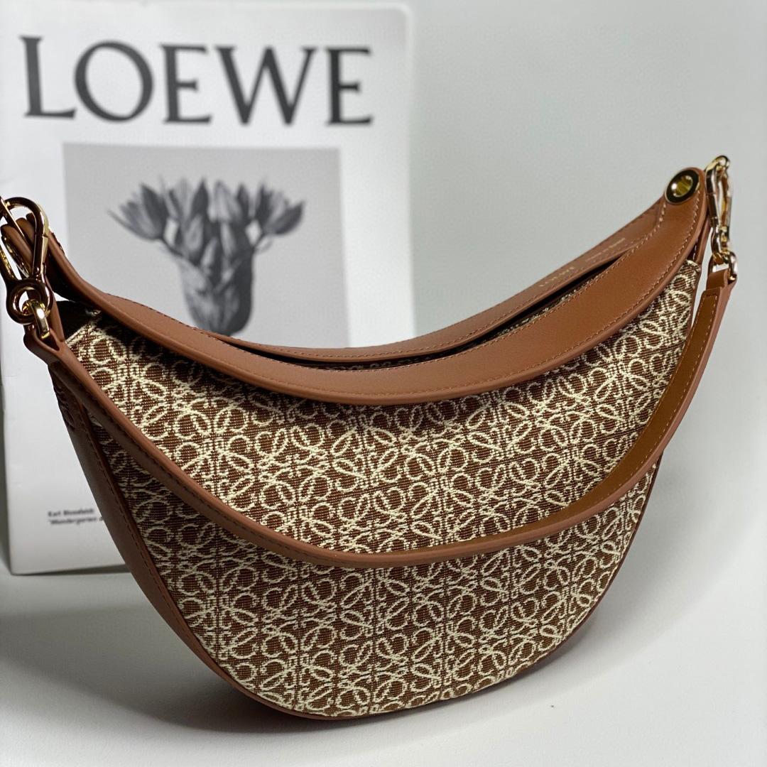 Loewe Small Loewe Luna Bag In Anagram Jacquard And Classic Calfskin(30-12-6cm) - PerfectKickZ