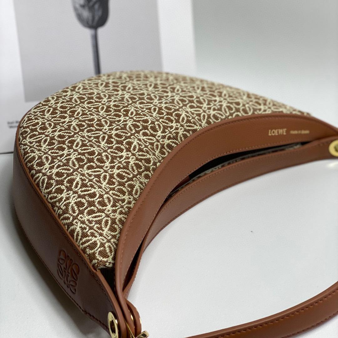Loewe Small Loewe Luna Bag In Anagram Jacquard And Classic Calfskin(30-12-6cm) - PerfectKickZ